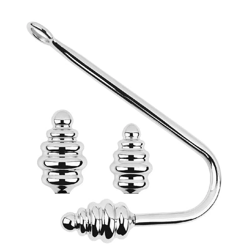 Screw-in Anal Hook GreatBenefit Set 8826 Ribbed 0131